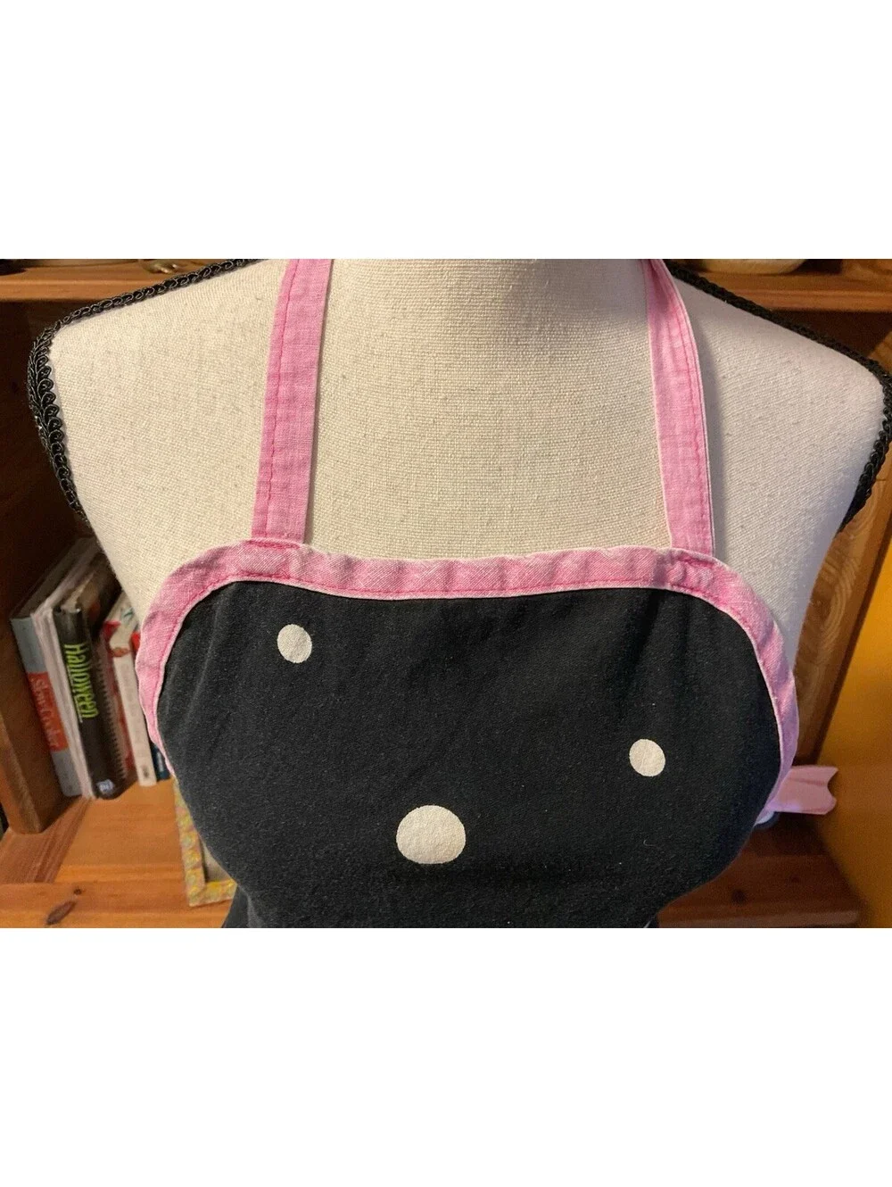 Vintage Inspired Polka Dot & Pink Adult Apron Monogrammed B